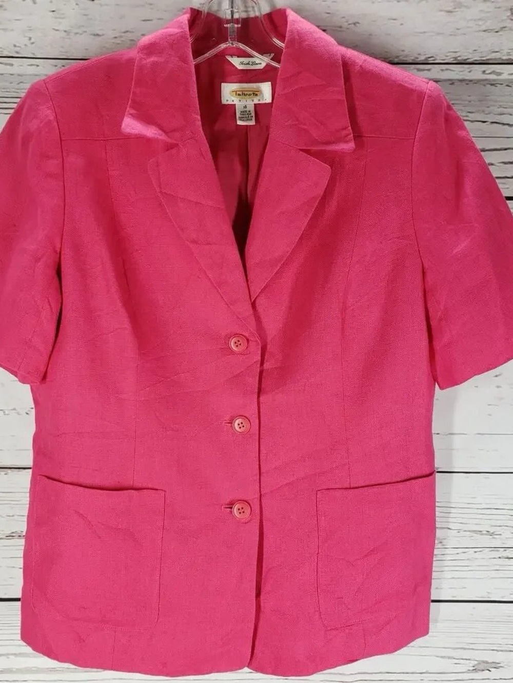 Talbots Hot Pink Short-Sleeve Blazer